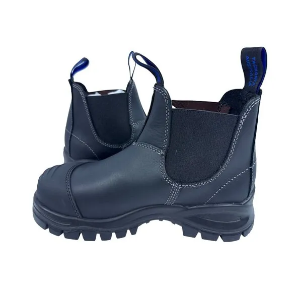 Blundstone #990 Unisex Safety Toe Black Leather Chelsea Boot Women's US 9