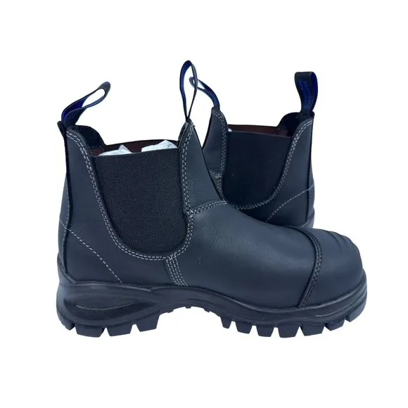 Blundstone #990 Unisex Safety Toe Black Leather Chelsea Boot Women's US 9
