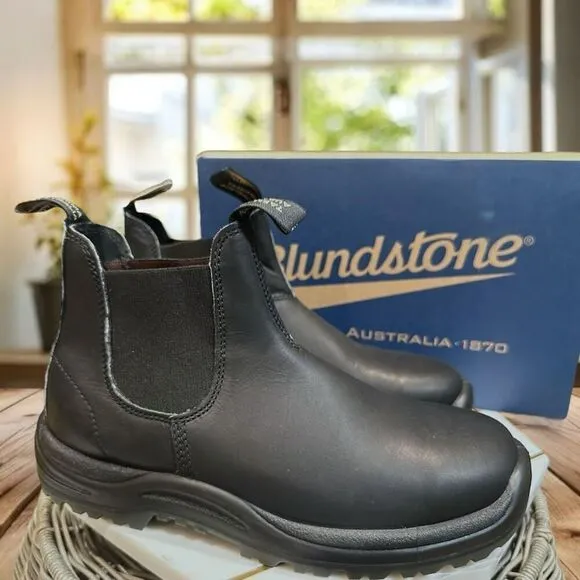 BLUNDSTONE Leather 179 Safety Work Lug Soles Chelsea Ankle Boots AU 9.5 US Men 1
