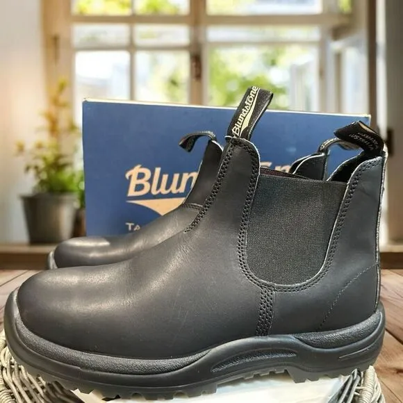 BLUNDSTONE Leather 179 Safety Work Lug Soles Chelsea Ankle Boots AU 9.5 US Men 1