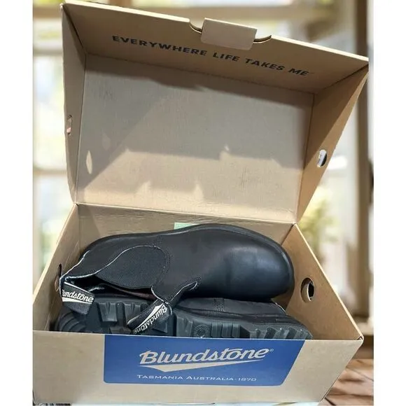 BLUNDSTONE Leather 179 Safety Work Lug Soles Chelsea Ankle Boots AU 9.5 US Men 1