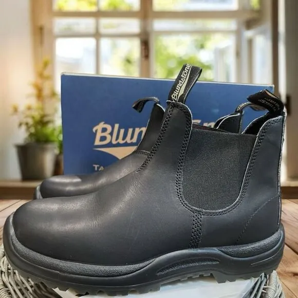 BLUNDSTONE Leather 179 Safety Work Lug Soles Chelsea Ankle Boots AU 9.5 US Men 1