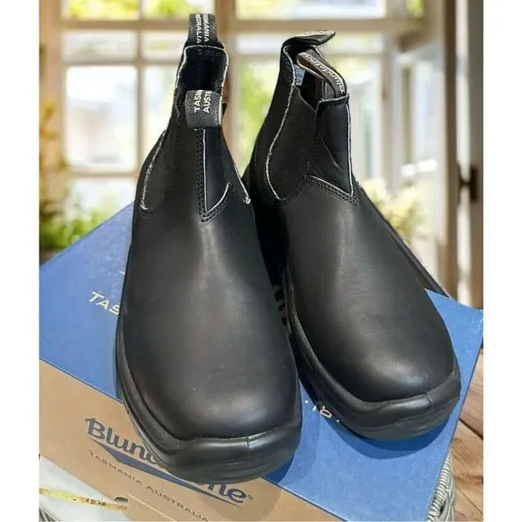 BLUNDSTONE Leather 179 Safety Work Lug Soles Chelsea Ankle Boots AU 9.5 US Men 1