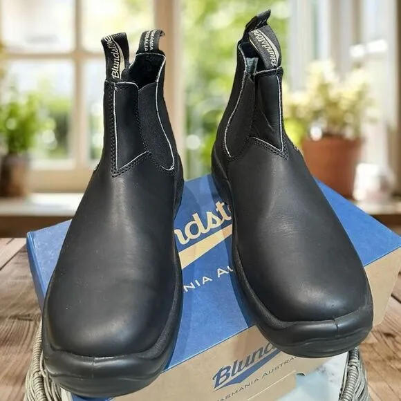 BLUNDSTONE Leather 179 Safety Work Lug Soles Chelsea Ankle Boots AU 9.5 US Men 1