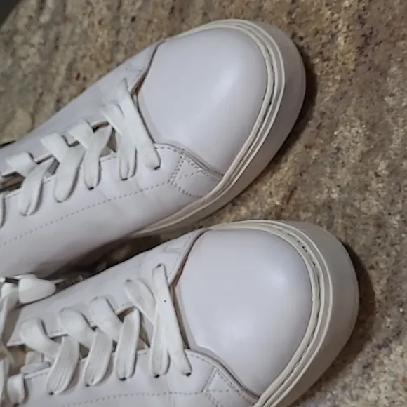 Bobbies Paris White Leather/blue Suede Sneakers Size EU43 / US 10