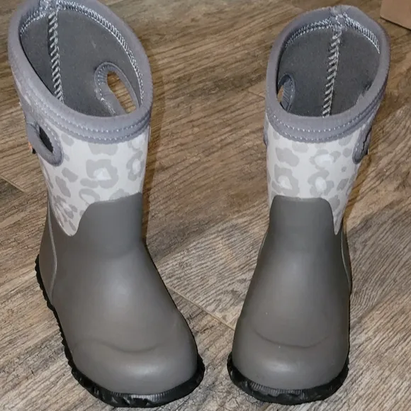 BOGS Boots Durham Leopard Toddler Shoes Gray Waterproof Outdoor Muck Boots