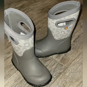 BOGS Boots Durham Leopard Toddler Shoes Gray Waterproof Outdoor Muck Boots