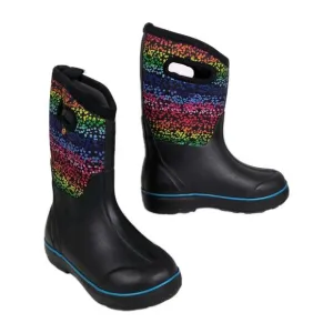 BOGS Classic II Design A Boot in Rainbow Dots Waterproof Traction Youth 2