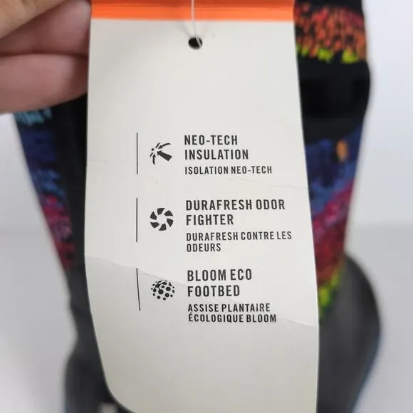 BOGS Classic II Design A Boot in Rainbow Dots Waterproof Traction Youth 2