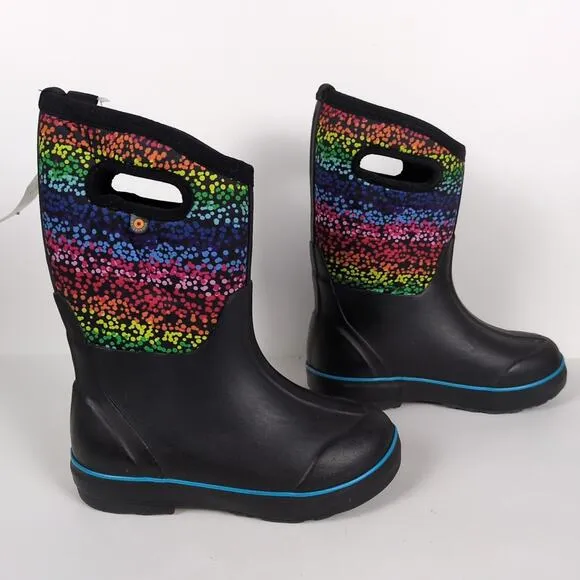 BOGS Classic II Design A Boot in Rainbow Dots Waterproof Traction Youth 2