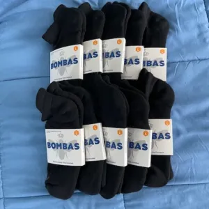 Bombas Socks x 10 pairs BUNDLE - Size Large - Ankle - Black NEW MENS UNISEX NWT