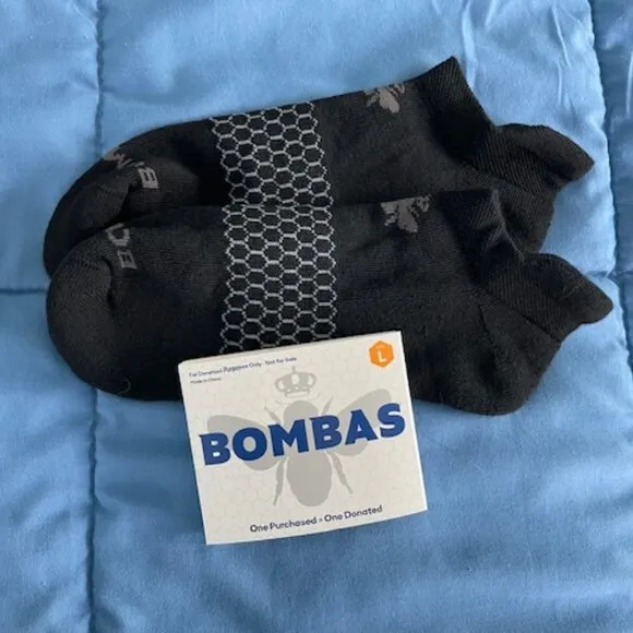 Bombas Socks x 10 pairs BUNDLE - Size Large - Ankle - Black NEW MENS UNISEX NWT