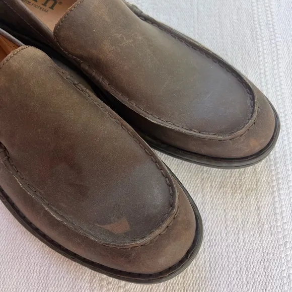 Born Men Brown Leather Loafers Slip On Shoes Casual 10.5