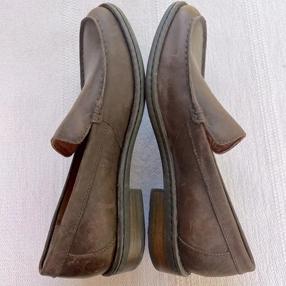 Born Men Brown Leather Loafers Slip On Shoes Casual 10.5