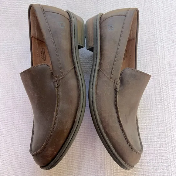 Born Men Brown Leather Loafers Slip On Shoes Casual 10.5