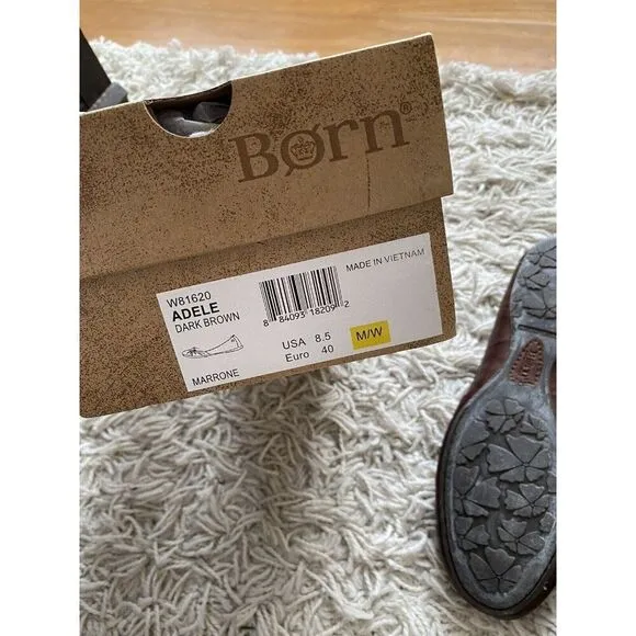 Born Ballet Flats Shoes Leather Brown 8.5 Knot Adele Dark Brown