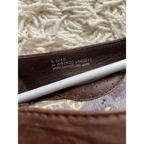 Born Ballet Flats Shoes Leather Brown 8.5 Knot Adele Dark Brown