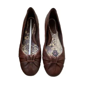 Born Ballet Flats Shoes Leather Brown 8.5 Knot Adele Dark Brown