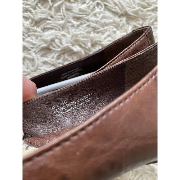 Born Ballet Flats Shoes Leather Brown 8.5 Knot Adele Dark Brown