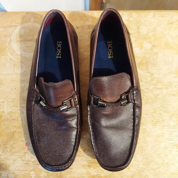 Bosi Men's US 8 Colombian Brown Leather Dress Loafer Casual Shoes NWOT
