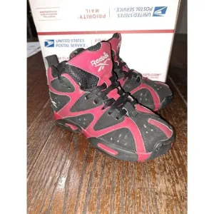 Boys Size 13 Reebok Red Black Kamikaze 1 Sneakers Mid Top Athletic Shoes
