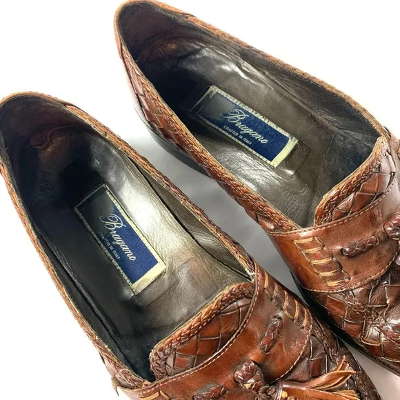 Bragano Woven Leather tassel Loafer‎ Shoes