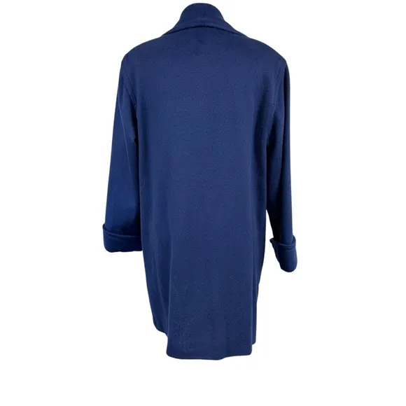 BRIGHT BLUE WOOL COAT JACKET PEACOAT VINTAGE 80s 90s Y2K PREPPY OVERSIZED WINTER
