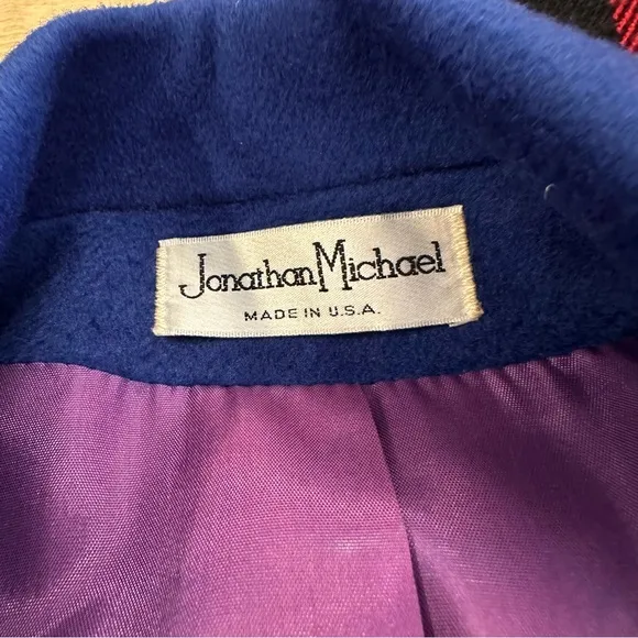 BRIGHT BLUE WOOL COAT JACKET PEACOAT VINTAGE 80s 90s Y2K PREPPY OVERSIZED WINTER