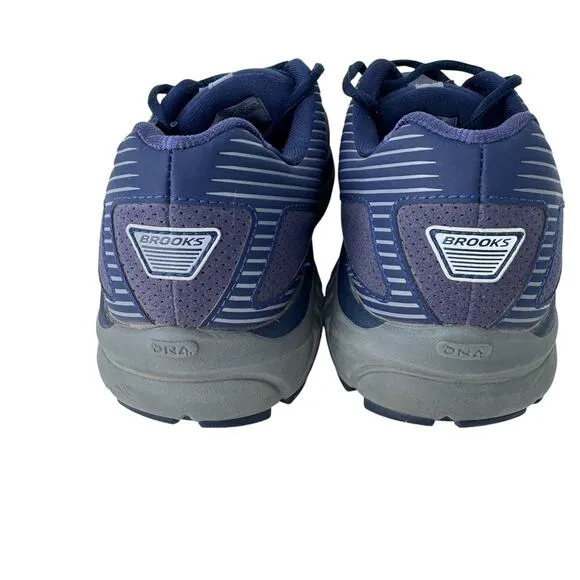 Brooks Addiction Walker Suede Running Shoes Men 8.5 Navy Max Support 1103191D445