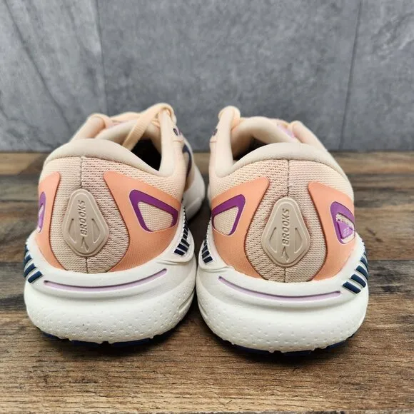 Brooks Adrenaline GTS 23 Size 7.5 Womens Apricot Orange Blue Running Shoes