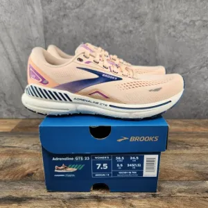 Brooks Adrenaline GTS 23 Size 7.5 Womens Apricot Orange Blue Running Shoes