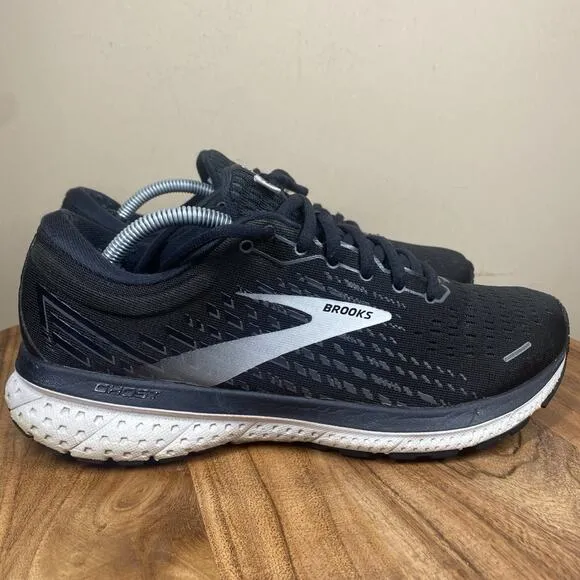 Brooks Ghost 13 Womens Black And White Size 9 B Athletic Running Shoes
