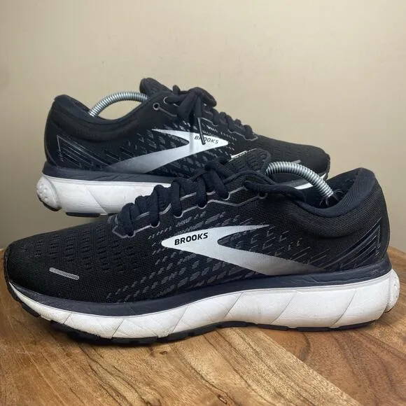 Brooks Ghost 13 Womens Black And White Size 9 B Athletic Running Shoes
