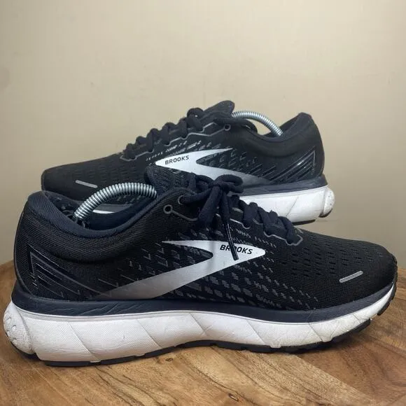 Brooks Ghost 13 Womens Black And White Size 9 B Athletic Running Shoes