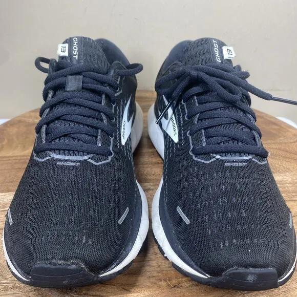 Brooks Ghost 13 Womens Black And White Size 9 B Athletic Running Shoes
