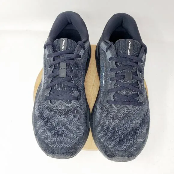 Brooks Ghost MAX Shoes Womens 10.5 D WIDE Triple Black Running Walking Sneakers