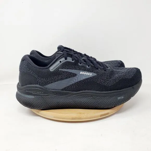 Brooks Ghost MAX Shoes Womens 10.5 D WIDE Triple Black Running Walking Sneakers