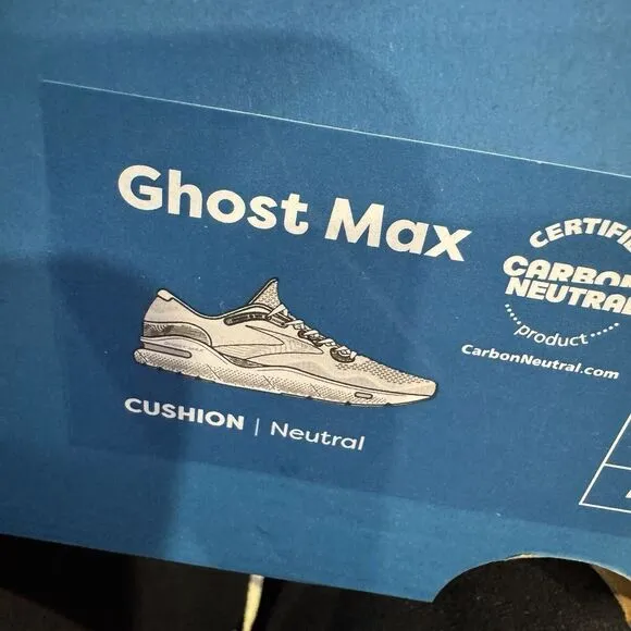 Brooks Ghost Max Size 11.5 D Support Running Shoes White Mens Training Jogging