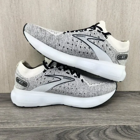 Brooks Glycerin StealthFit 20 Size 12.5 Mens White Grey Running Casual Shoes