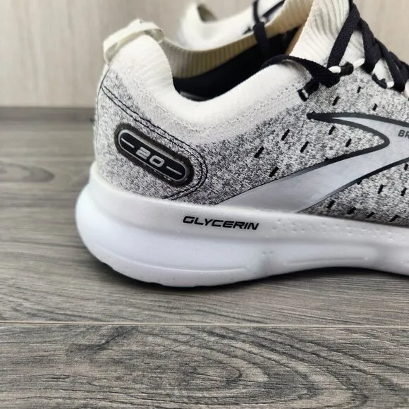 Brooks Glycerin StealthFit 20 Size 12.5 Mens White Grey Running Casual Shoes