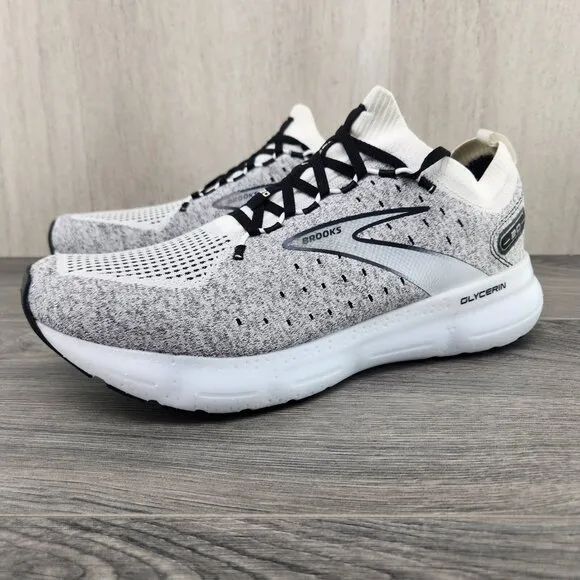 Brooks Glycerin StealthFit 20 Size 12.5 Mens White Grey Running Casual Shoes