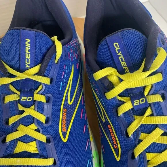 Brooks Men 12 Sneakers Bowl O' Brooks Glycerin 20 Running Blue Shoes 1103821D462