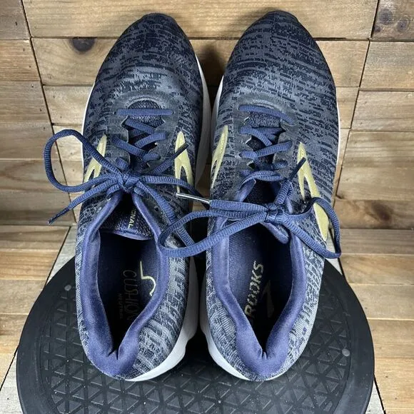 Brooks Mens Size 9.5 Signal Blue Lace Up Athletic Casual Running Shoes