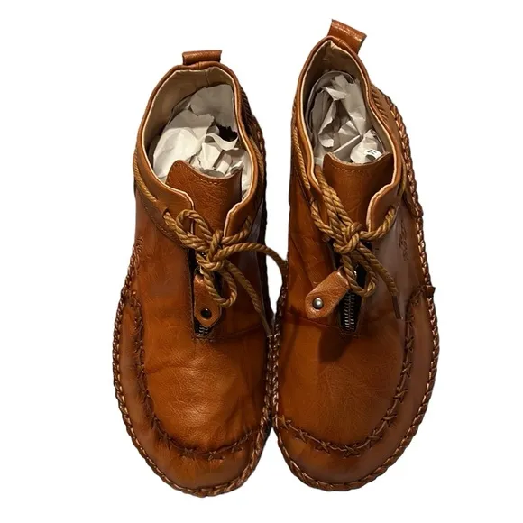 Brown- leather handmade mens comfortable stylish casual shoes.