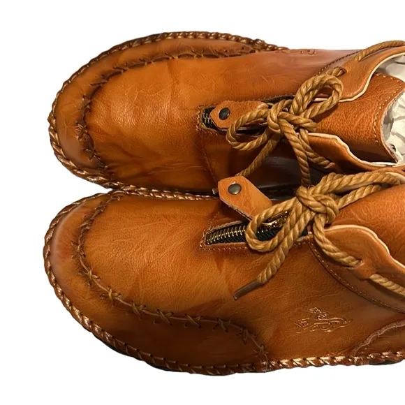 Brown- leather handmade mens comfortable stylish casual shoes.