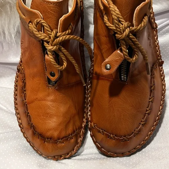 Brown- leather handmade mens comfortable stylish casual shoes.