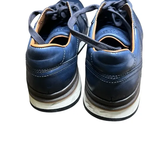 Bruno Magli Davio Navy Leather CasualSneakers Men Sz 9