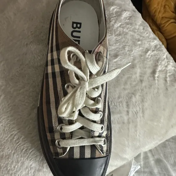 Burberry Plaid Canvas Sneakers