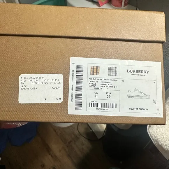 Burberry Plaid Canvas Sneakers