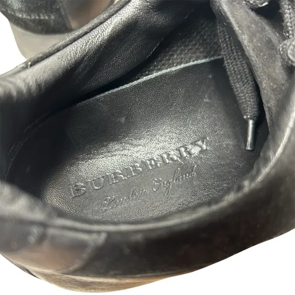 Burberry Super Nova Check Canvas and Leather Low Top Sneakers Size 41 The Field